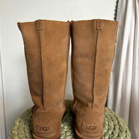 UGG Tawny Perforated Unlined Tan Suede Pull-On Mid-Calf Boot - Picture 6 of 9